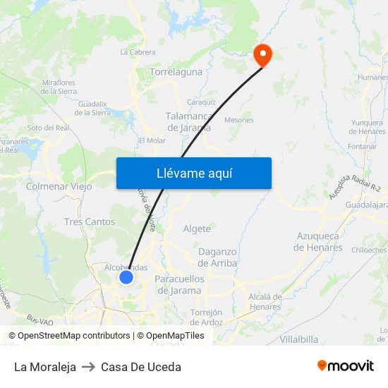 La Moraleja to Casa De Uceda map