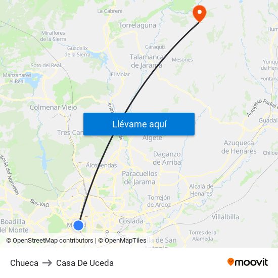 Chueca to Casa De Uceda map
