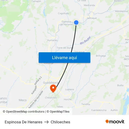 Espinosa De Henares to Chiloeches map