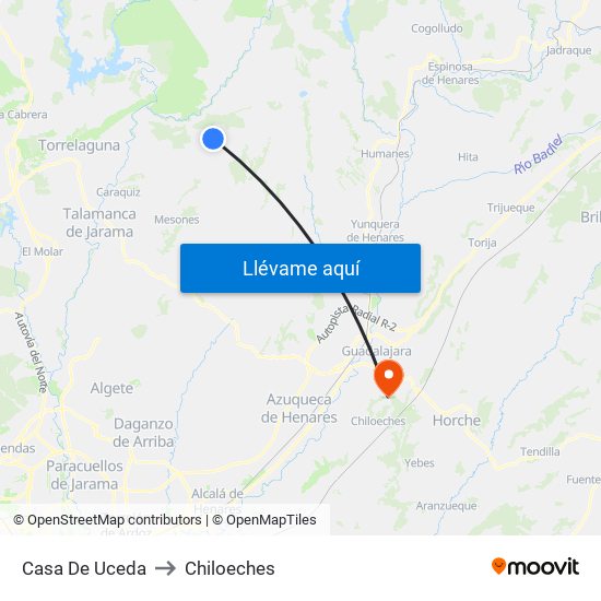 Casa De Uceda to Chiloeches map