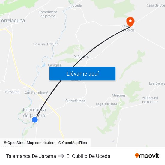 Talamanca De Jarama to El Cubillo De Uceda map