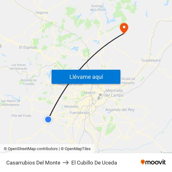 Casarrubios Del Monte to El Cubillo De Uceda map