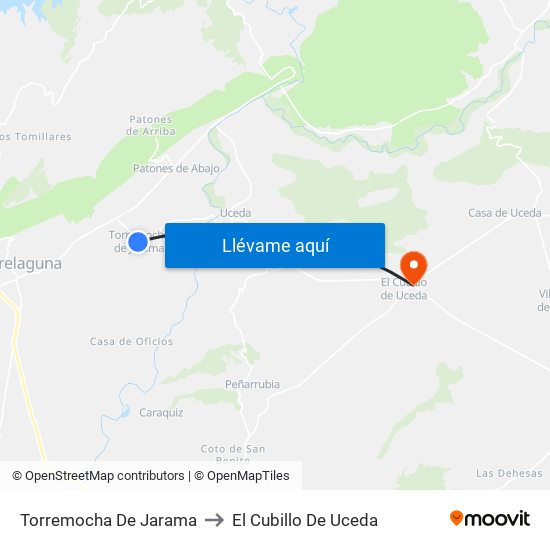 Torremocha De Jarama to El Cubillo De Uceda map