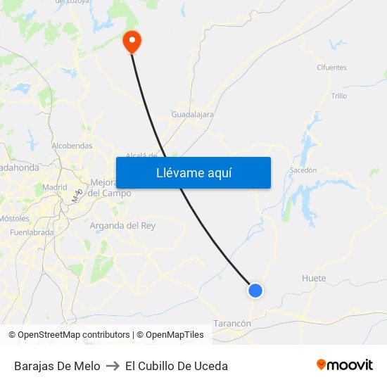 Barajas De Melo to El Cubillo De Uceda map