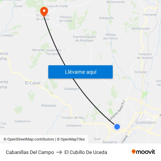 Cabanillas Del Campo to El Cubillo De Uceda map