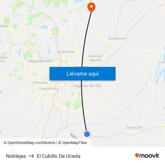 Noblejas to El Cubillo De Uceda map