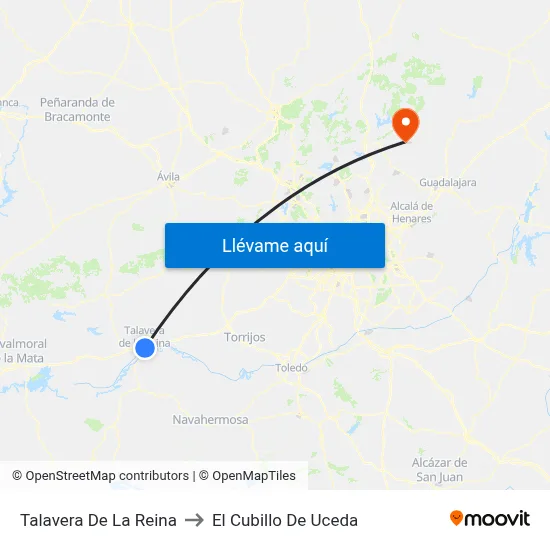 Talavera De La Reina to El Cubillo De Uceda map
