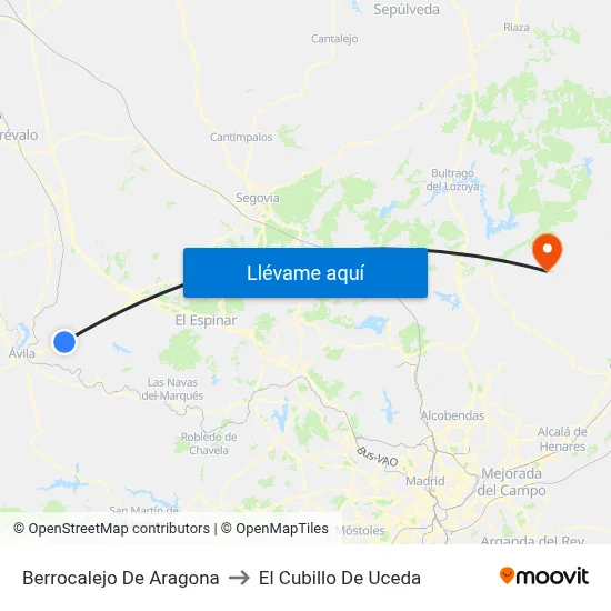 Berrocalejo De Aragona to El Cubillo De Uceda map