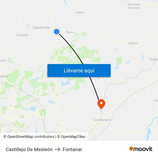 Castillejo De Mesleón to Fontanar map
