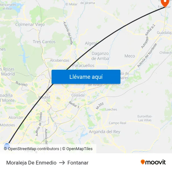 Moraleja De Enmedio to Fontanar map