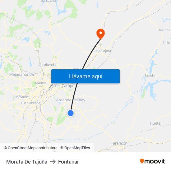 Morata De Tajuña to Fontanar map