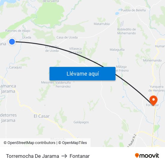 Torremocha De Jarama to Fontanar map