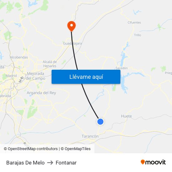 Barajas De Melo to Fontanar map