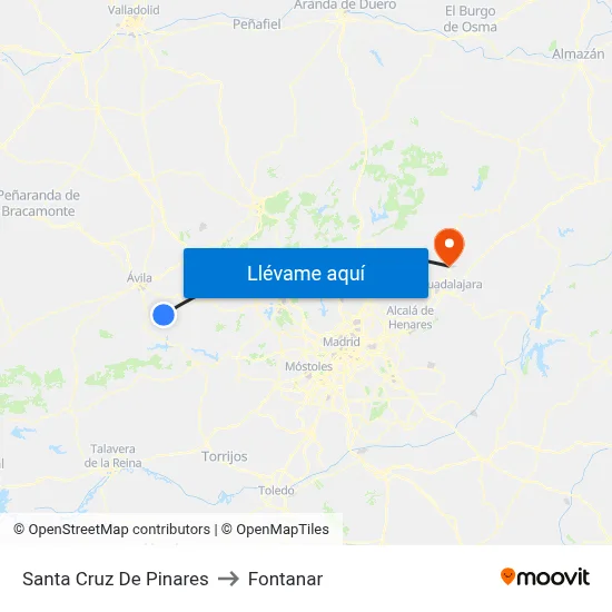 Santa Cruz De Pinares to Fontanar map