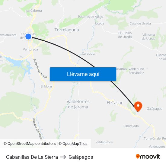 Cabanillas De La Sierra to Galápagos map