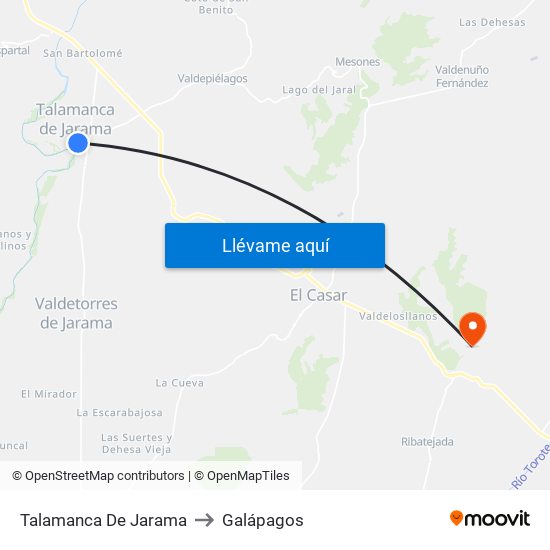 Talamanca De Jarama to Galápagos map