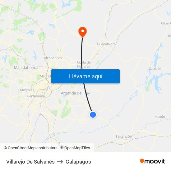 Villarejo De Salvanés to Galápagos map