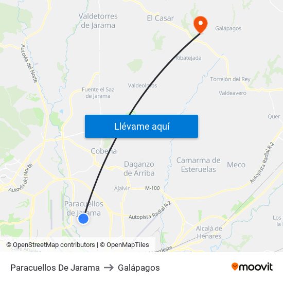 Paracuellos De Jarama to Galápagos map