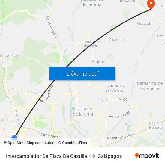 Intercambiador De Plaza De Castilla to Galápagos map
