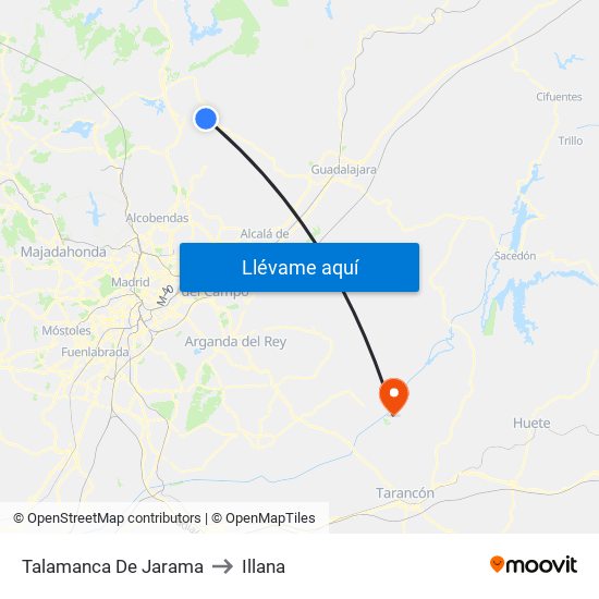 Talamanca De Jarama to Illana map