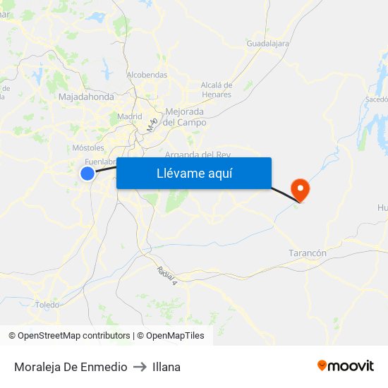 Moraleja De Enmedio to Illana map