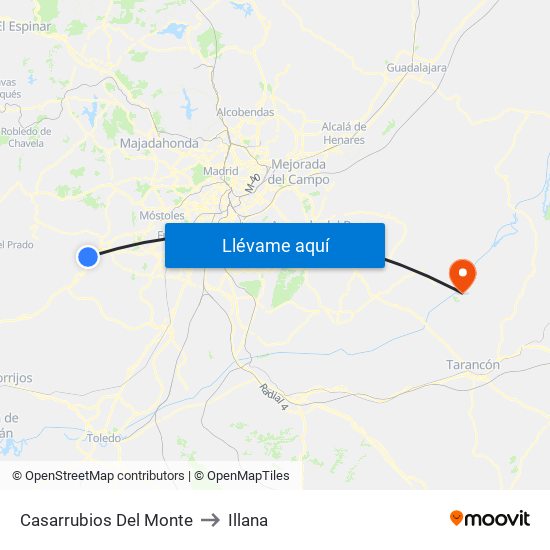 Casarrubios Del Monte to Illana map