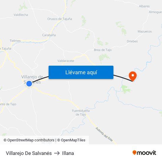 Villarejo De Salvanés to Illana map