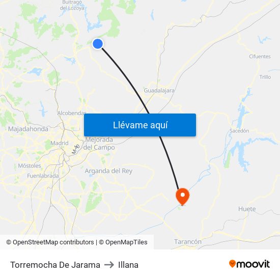 Torremocha De Jarama to Illana map
