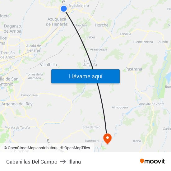Cabanillas Del Campo to Illana map