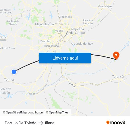 Portillo De Toledo to Illana map
