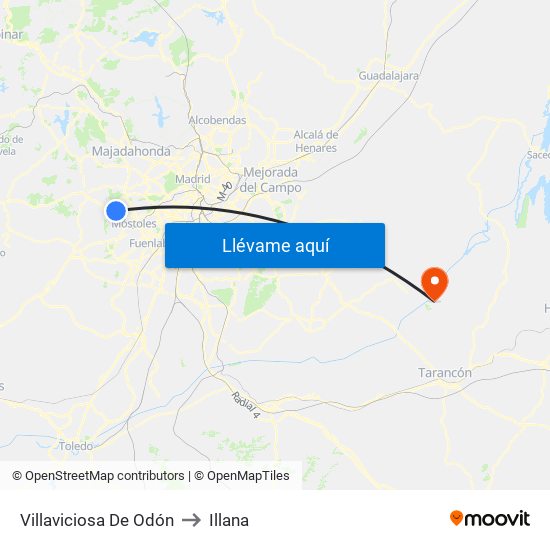 Villaviciosa De Odón to Illana map