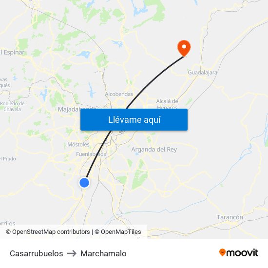 Casarrubuelos to Marchamalo map