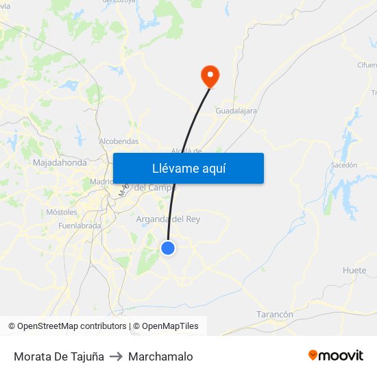 Morata De Tajuña to Marchamalo map