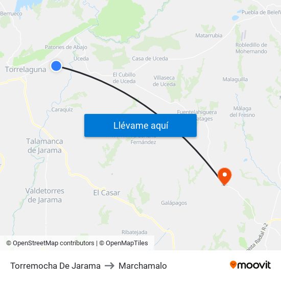 Torremocha De Jarama to Marchamalo map