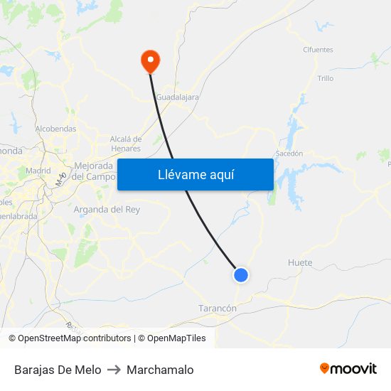 Barajas De Melo to Marchamalo map