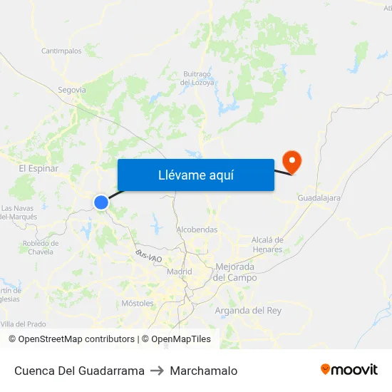 Cuenca Del Guadarrama to Marchamalo map