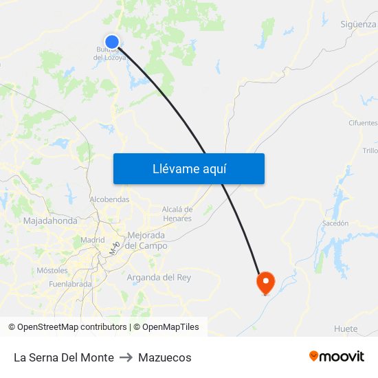 La Serna Del Monte to Mazuecos map