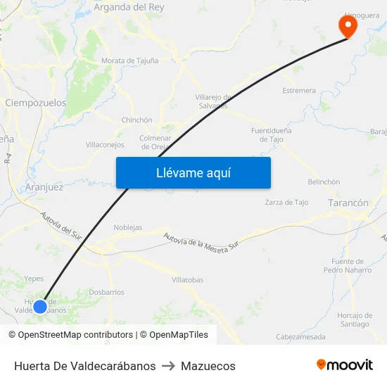 Huerta De Valdecarábanos to Mazuecos map