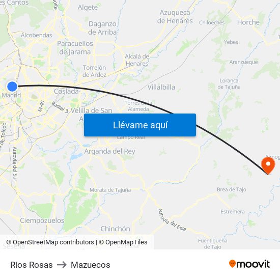 Ríos Rosas to Mazuecos map