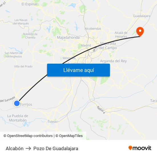Alcabón to Pozo De Guadalajara map