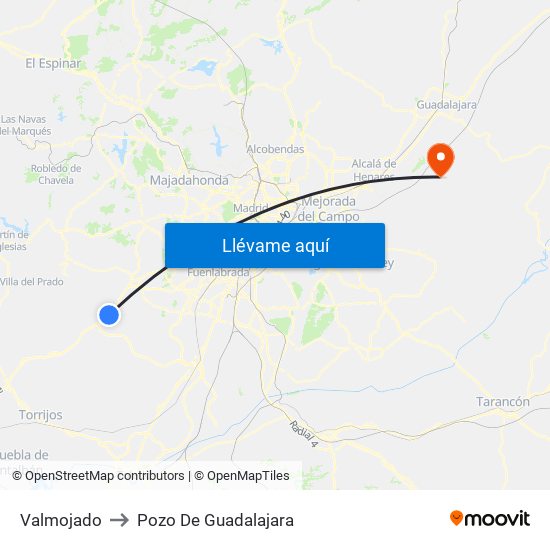Valmojado to Pozo De Guadalajara map