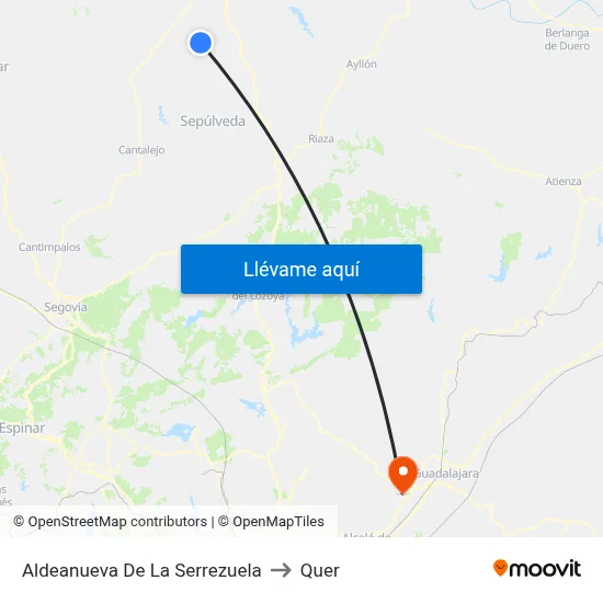 Aldeanueva De La Serrezuela to Quer map
