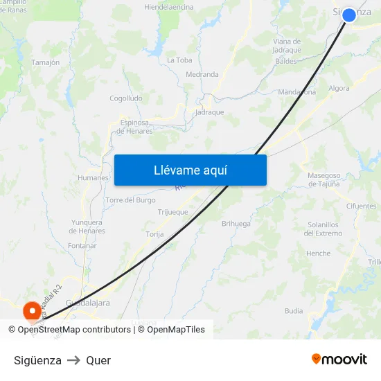 Sigüenza to Quer map