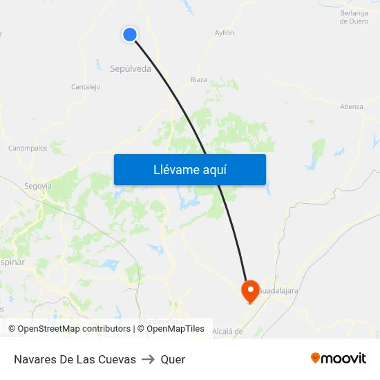 Navares De Las Cuevas to Quer map