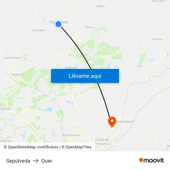 Sepúlveda to Quer map