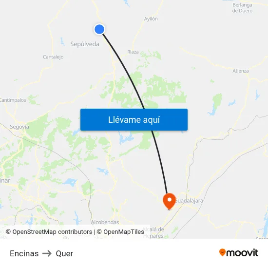 Encinas to Quer map