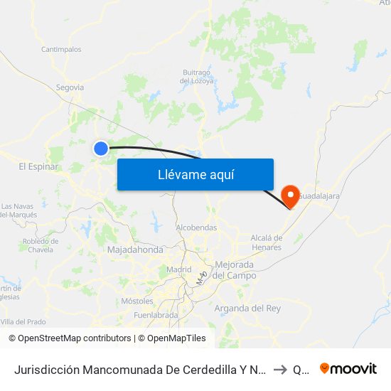 Jurisdicción Mancomunada De Cerdedilla Y Navacerrada to Quer map