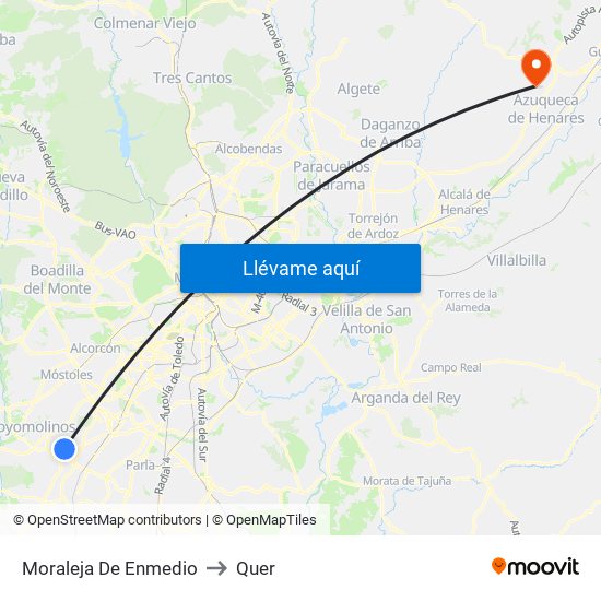 Moraleja De Enmedio to Quer map