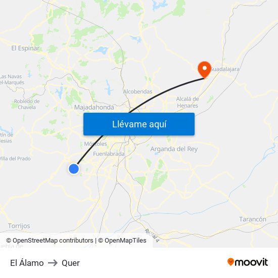 El Álamo to Quer map