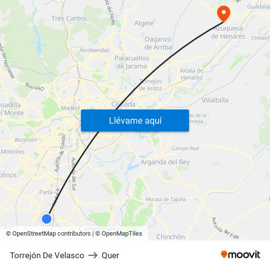 Torrejón De Velasco to Quer map